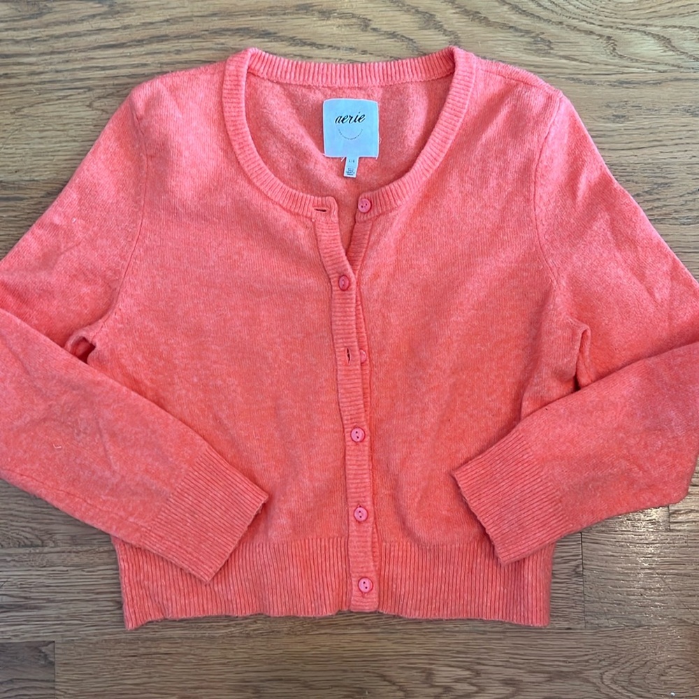 Aerie Bright Orange Soft Cardigan
